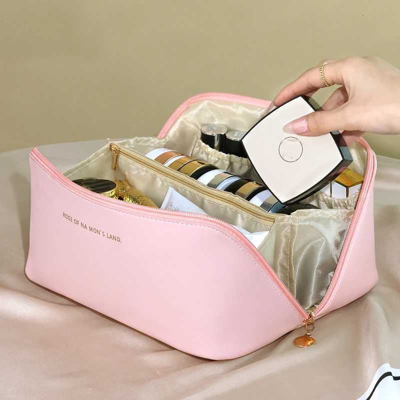 Makeup Organizer Fem Toiletry Kit Bag Make Up Case Storage Pouch PU Lady Box Cosmetic Bag Organizer Bag For Travel Zip D251011