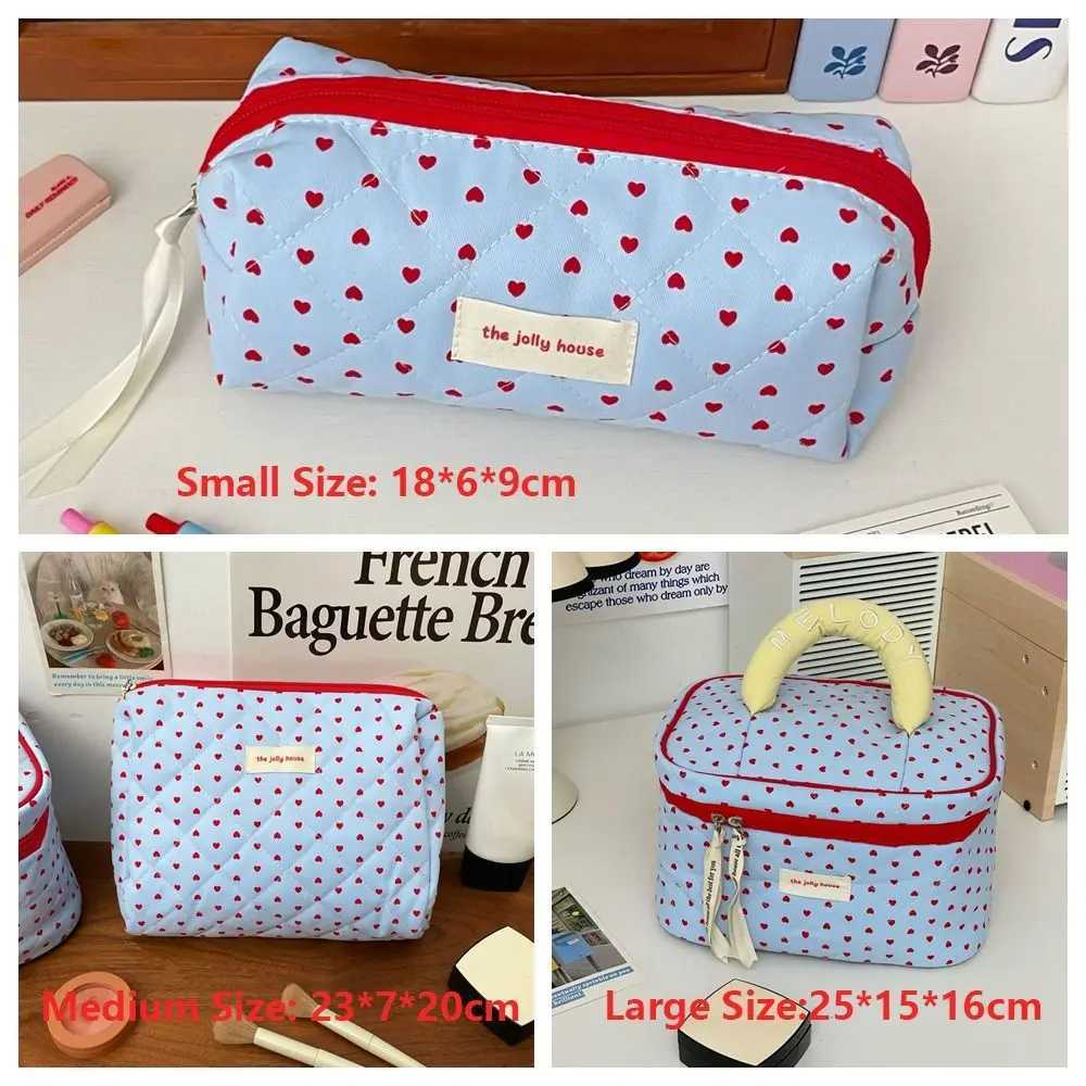 New Quilting Cott Cosmetic Bag Blue Mtifuncti Cosmetic Storage Bag Large Capacity W Bag Travel D251011
