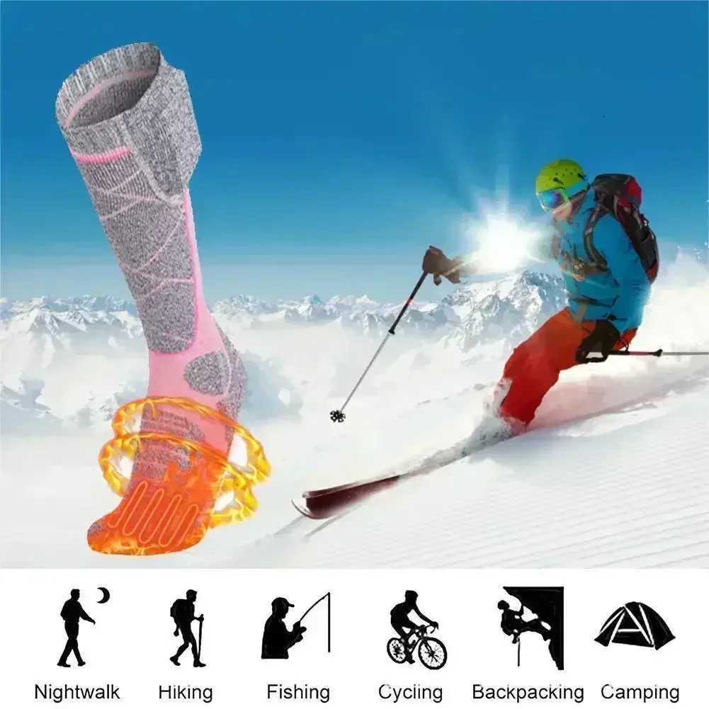 Intelligent Electric Winter Warm Socks for AntiCold Skiing Winter Heated Long Socks Outdoor Camping Hiking Warmth StockingW251011