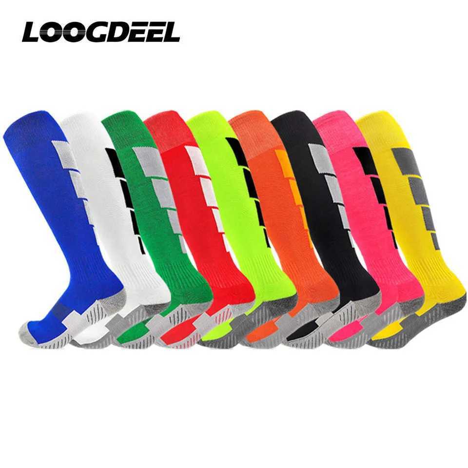 Loogdeel 1 Pair Soccer Socks Sport Knee High Socks Calf Compression Athletic Socks for Kids Adults RunningTraining FootballW251011