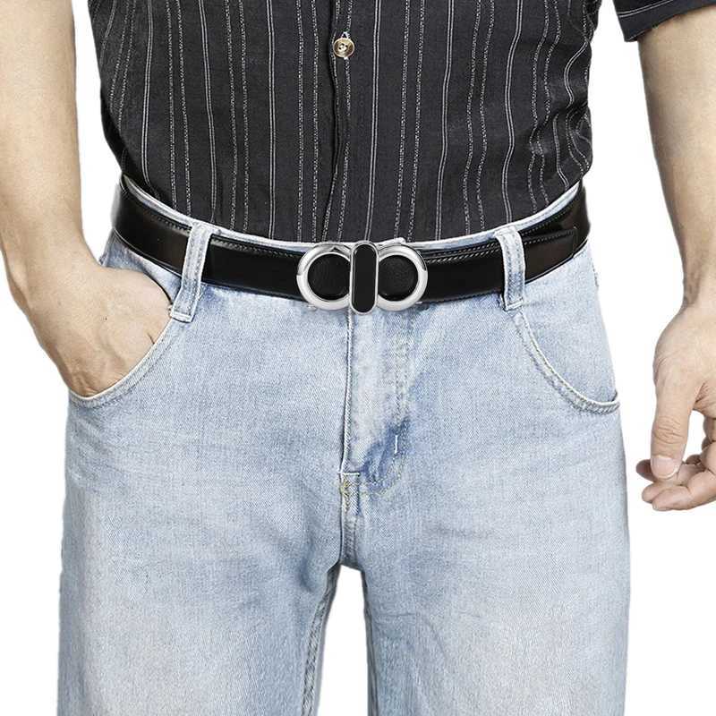 High quality leather belt for men fashion ratchet leather belt suitable for business casual jeans golf with easy slip b Z251011