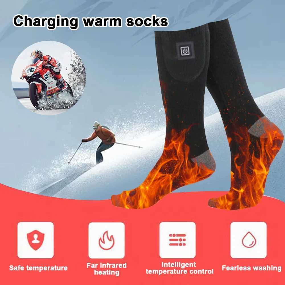 Electric Heated Socks 3 Level Temperature Electric Heating Socks ColdProof Foot Warmers Fast Heating for Outdoor Skiing HikingW251011