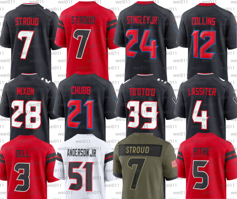 C.J. Stroud Nico Collins Henry To'oto'o Kamari Lassiter Ka'imi Fairbairn Will Anderson Jr British Brooks Dameon Pierce Davis Mills David Montgomery Football Jersey