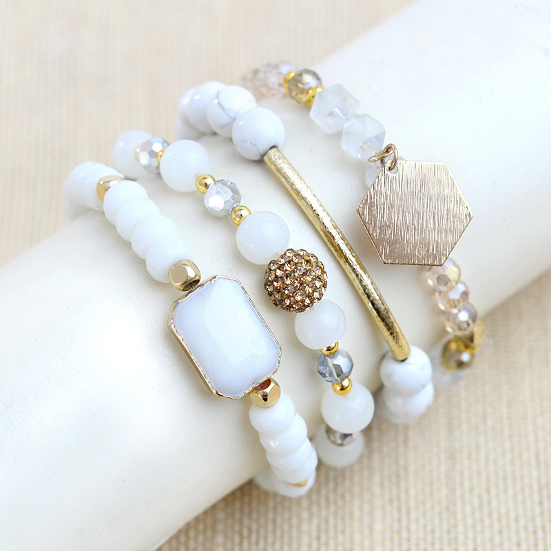 Fashion Boho Natural Stone Beaded Bracelet Jewelry Multi 6pc Stack Bracelet Bangle Sets For Women Gift 240528