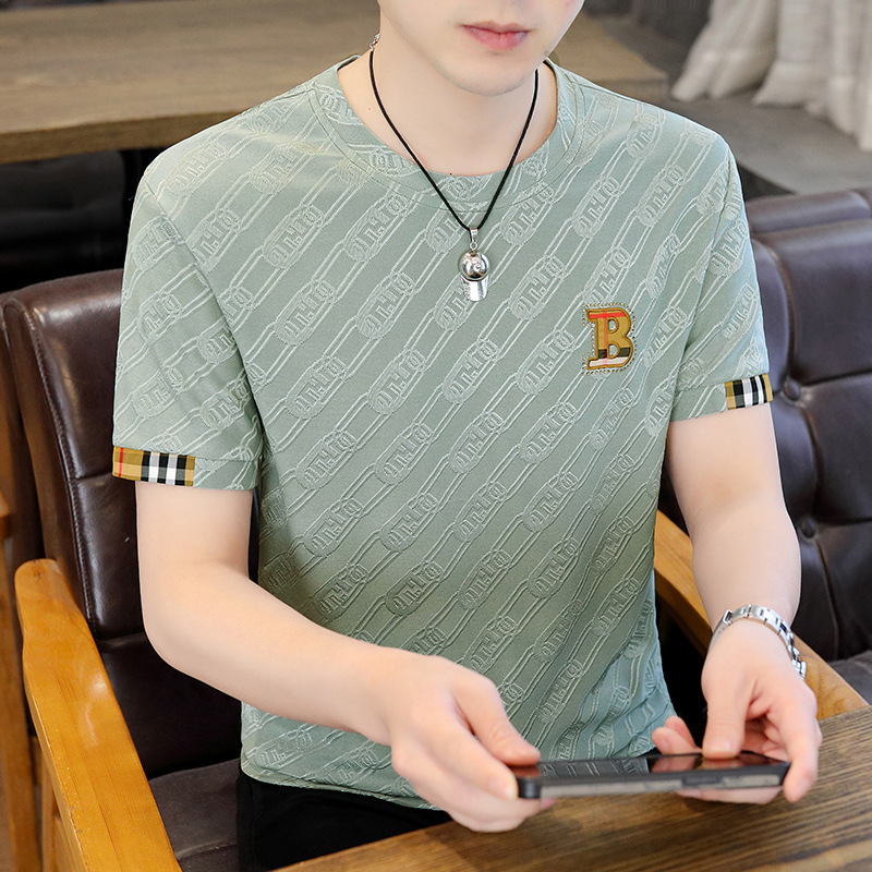 Summer Men's Short Sleeve Designer Hoodie T-shirt Ice Silk Thin Trendy Casual Cool Designer Shirt Feel Tee New Fashion Brand Men's Top