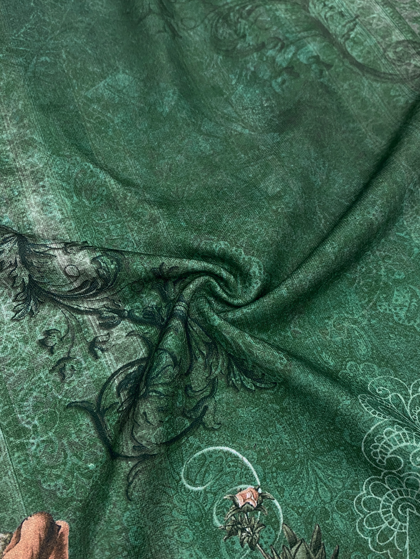 Women's Autumn Retro Mom - Style Lightweight Jacket - Versatile Office & Vacation Green Printed Jacket-CF25124