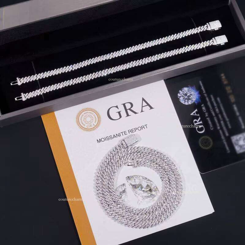 5mm Pure Sier Hiphop Moissanite Cuban Necklace for Men and Women Durable Hypoallergenic Jewelry