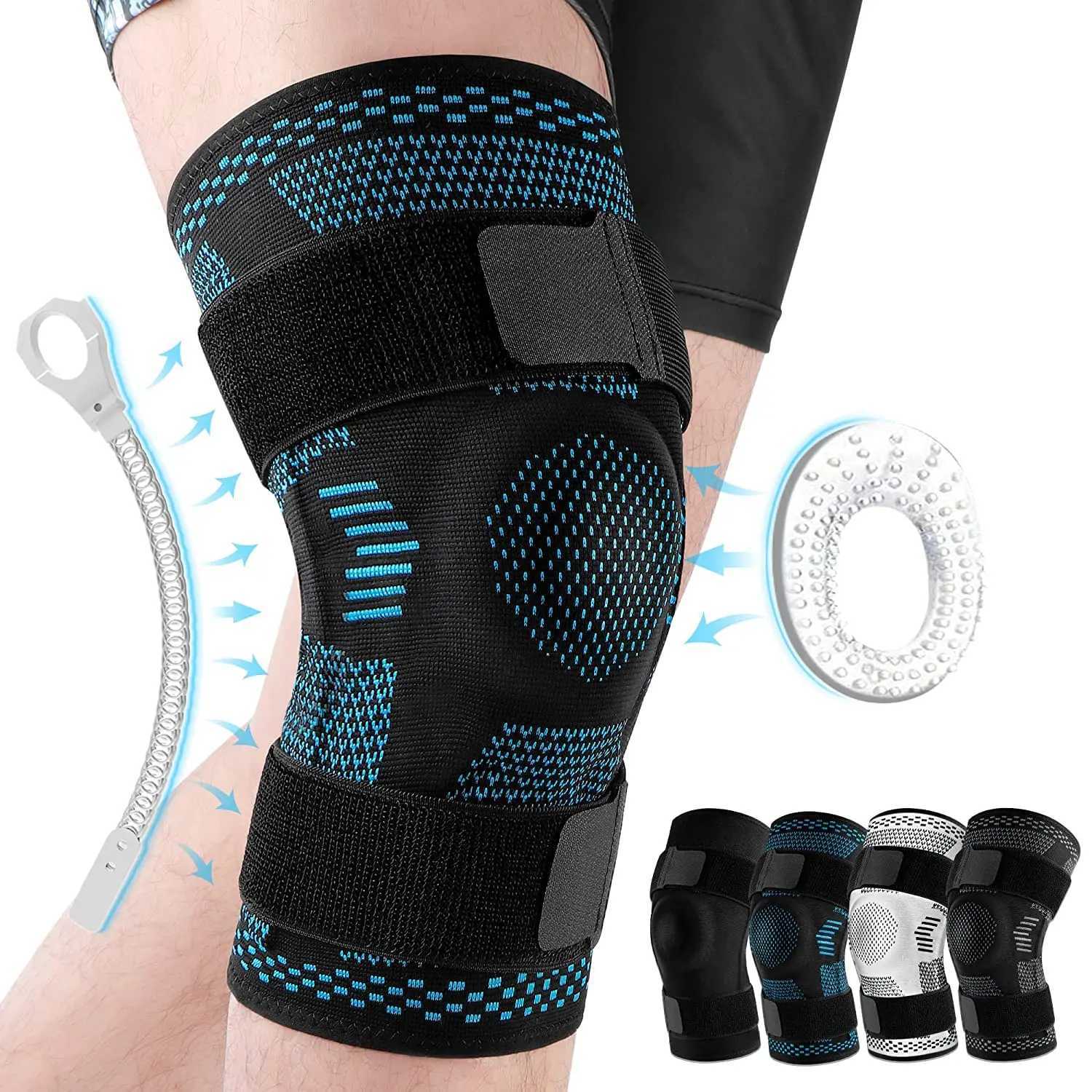 1PCS Knee Brace Support Compression Sleeve with Side Stabilizers and Patella Gel for Knee Pain Meniscus Tear ACL Injury Recovery C251011
