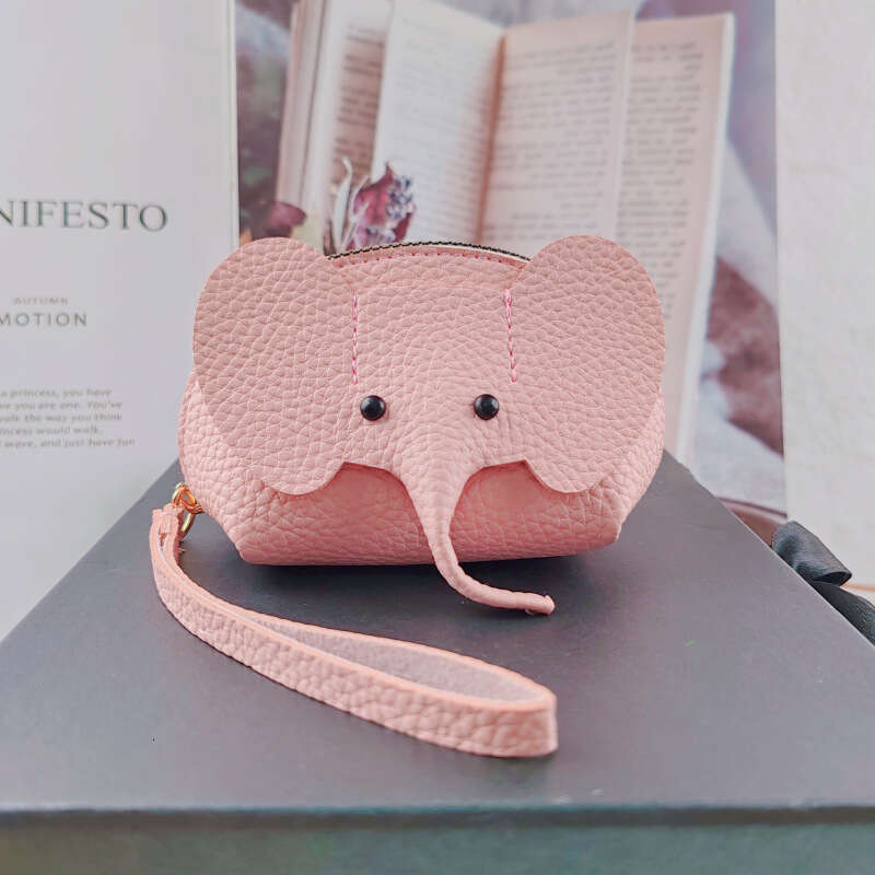 Thailand Little Elephant Hot Selling PU Coin Purse Pendant Keychain Creative Card Holder Lipstick Zipper Bag