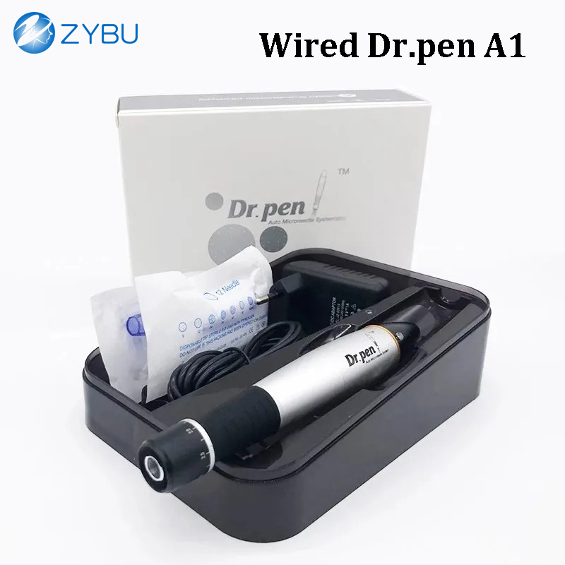 Electric Derma pen Plug in A1-C with 2pcs 12Pins needle cartridges Dr.Pen MTS Stamp Auto Microneedle Dr pen Skin Care Tool Face Meso Therapy