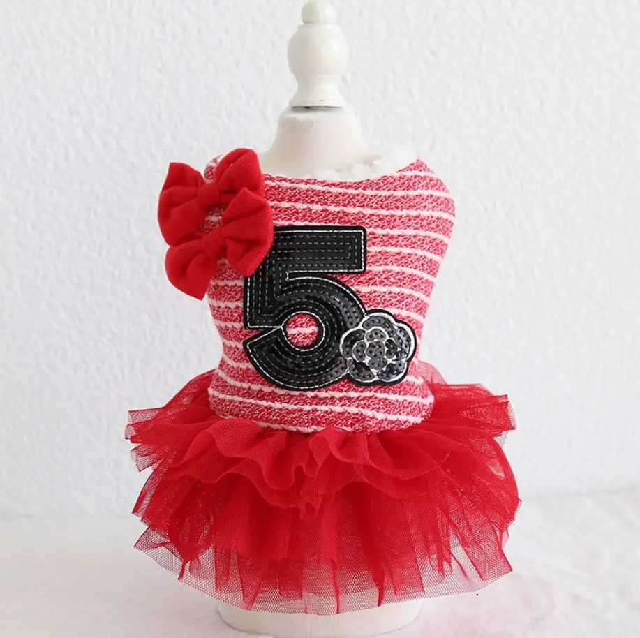 Princess Dog Cat Dress Coat Rose Bows Design Pet Puppy Skirt AutumnWinter Clothes Outfit 5 Sizes 5 Colours C251011