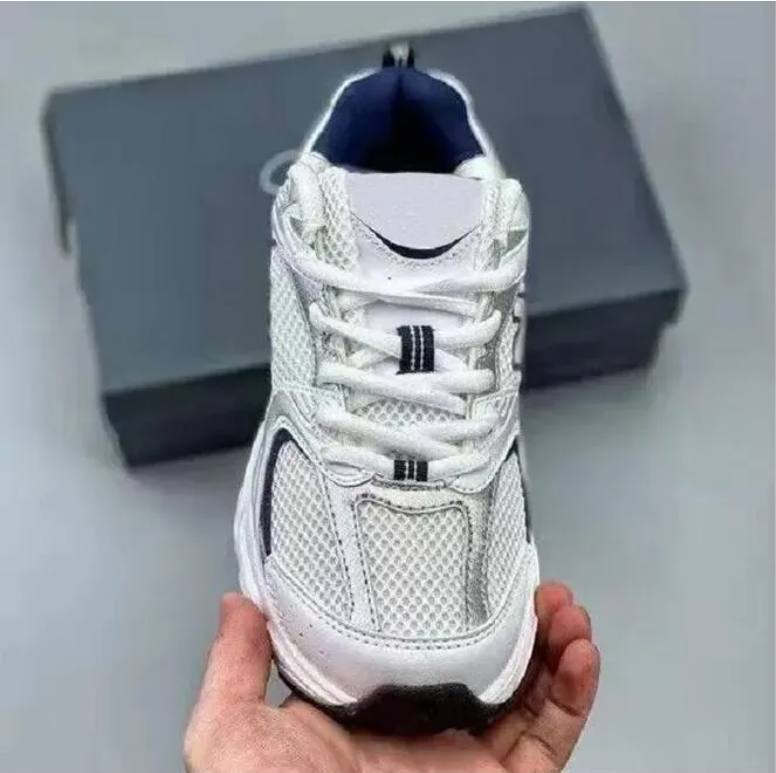 Original New NBBalance 530 Classic Vintage Mesh Fabric Faux Leather Casual Men's and Women's Running Shoes White Silver i530SG