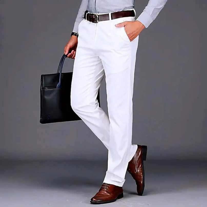 British style mens highquality casual dress pants design ultrathin Trouser formal office social wedding S10 240827
