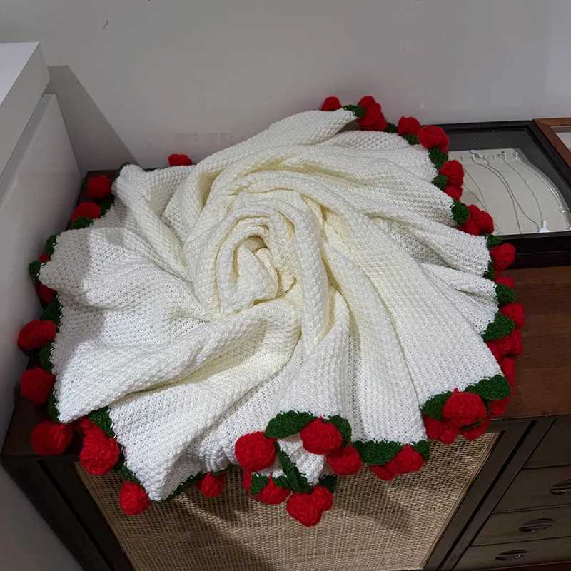 Crocheted Rose Bouquet Blanket Sunflower Lily of The Valley Bouquet Sofa Cover Blanket Valentine Gifts HandWoven Finished C251011