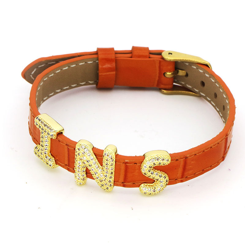 Doremi Customized Initial Letter Bracelet Adjustable Box Chain Womens Watch Bracelet DIY Name Bubble Letter Bracelet 250303