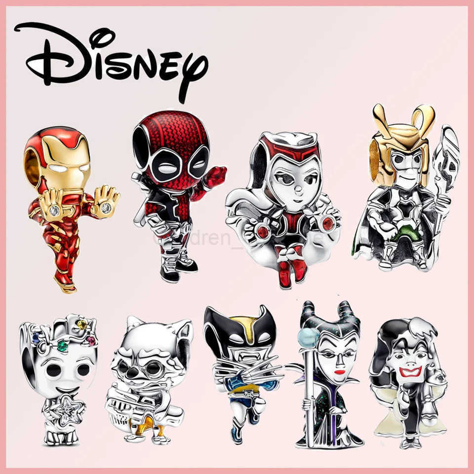 Disney Deadpool Stitch Minnie Winnie 925 Sterling Silver Dangle Charms 925 plata Fit Original Bracelet Beads Jewelry Gift DIY H2510111