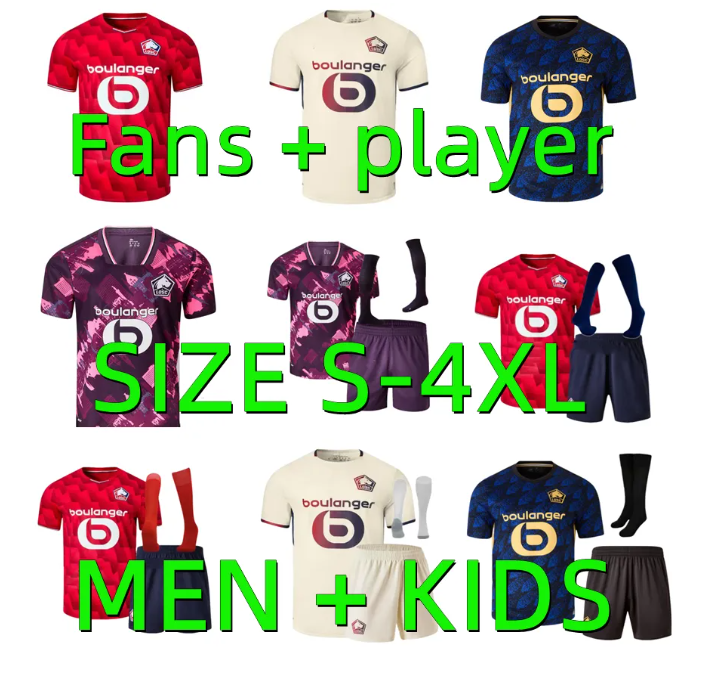 25 26 LOSC Lille Soccer Jerseys 2025 2026 BOTMAN BAMBA XEKA J.DAVI D J.IKONE Maillots Be Foot Shirt L.ARAUJO YAZICI R.SANCHES football uniforms Men Kids Kit Player version