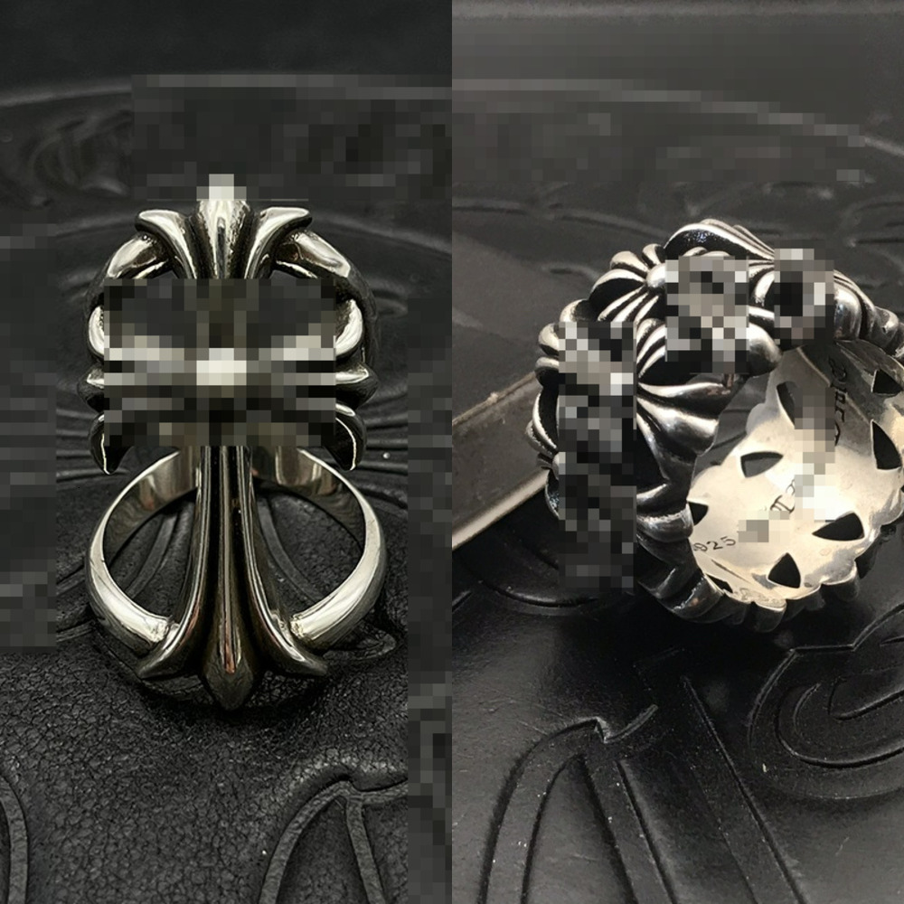 Rings Designer Ring Cross 925 Silver Plated Hip Hop Brand High Quality Butterfly Flower Vintage HollowOut Carved Ring Diamond Encrusted Sanskrit Chrome Ring 721