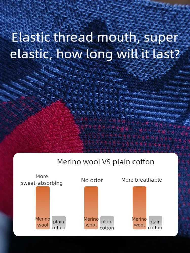 Outdoor mens and womens Merino wool socks quick drying breathable climbing professional hiking sports socksW251011