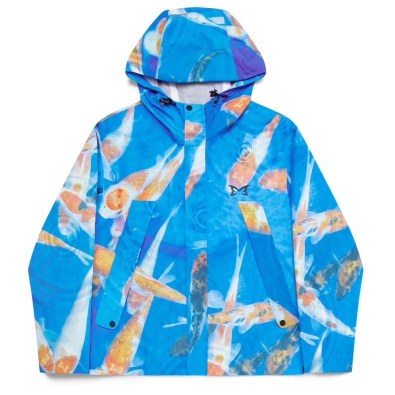 Mertra Men's Jackets Streetwear Brand Jacket with Trendy Prints Harajuku Style Windproof Zipper & Waterproof Hood