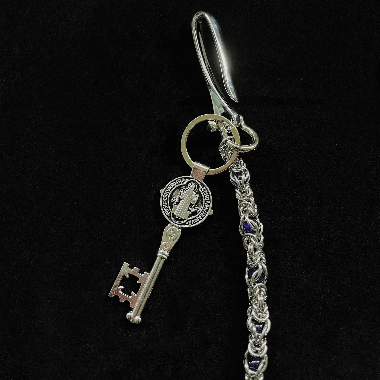 Fashion Concise Bilayer Clamp Beads Biker Chain Sheepskin Sheath Hip Hop Punk Style Keychains For men y2k Pants Chain Accesories 250324