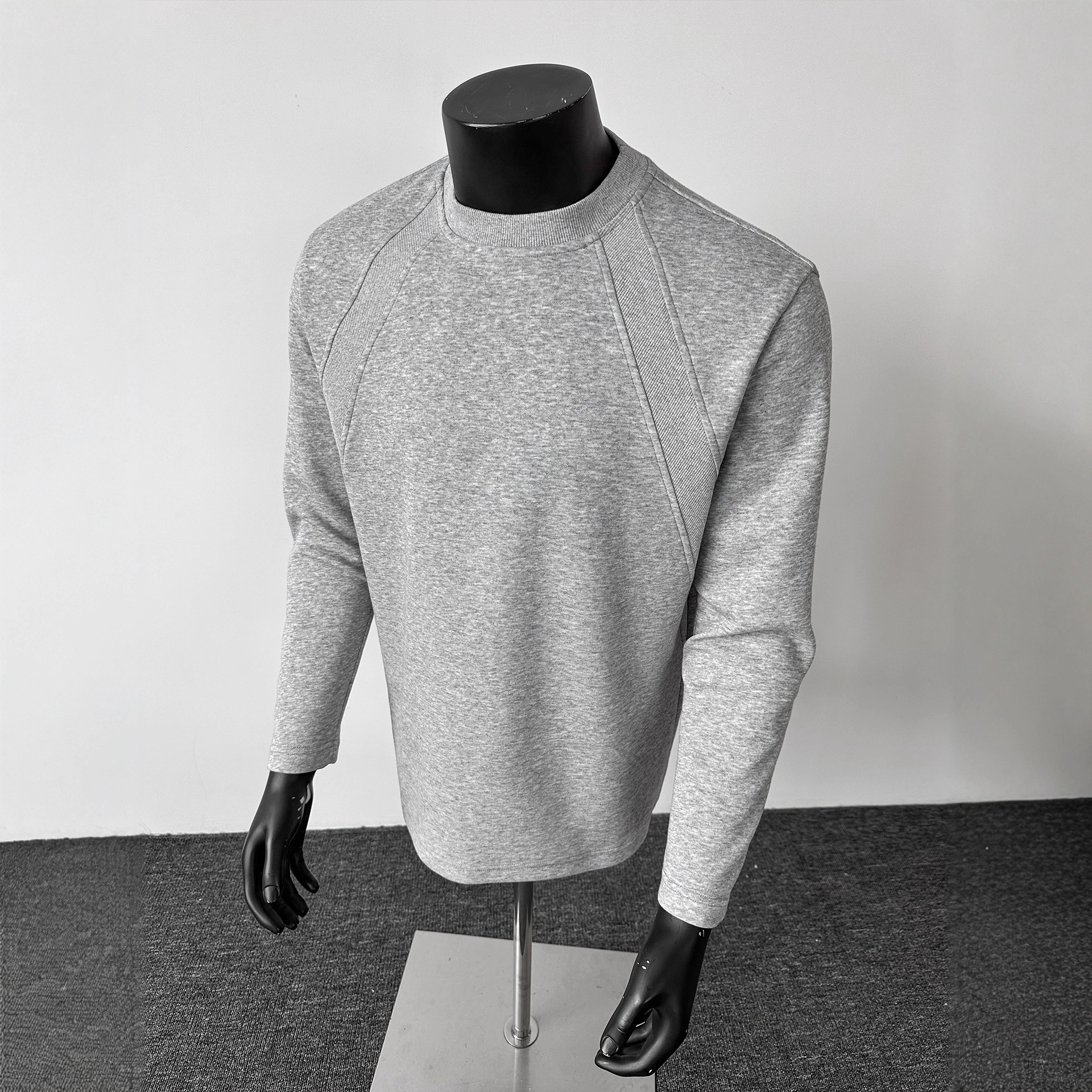 Cleanfit American Heavyweight Deconstructed Long Sleeve T-shirt Men's Trendy Boxy Regular Shoulder Sweatshirt Loose Inner Designer Hoodie Layer Designer Shirt