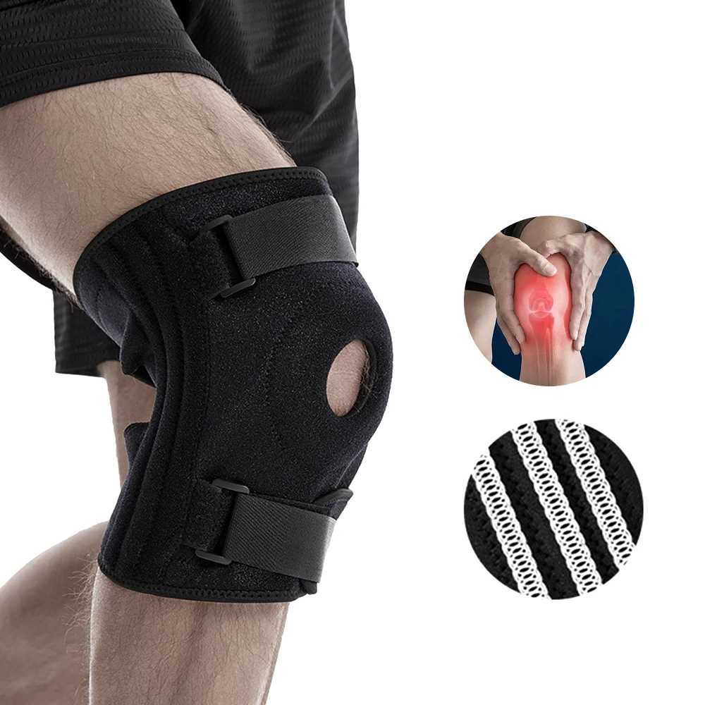1pc Plus Size Knee Brace for Men Women Patella Gel Pads Side Stabilizers for ACL Meniscus Tear ArthritisInjury Recovery C251011
