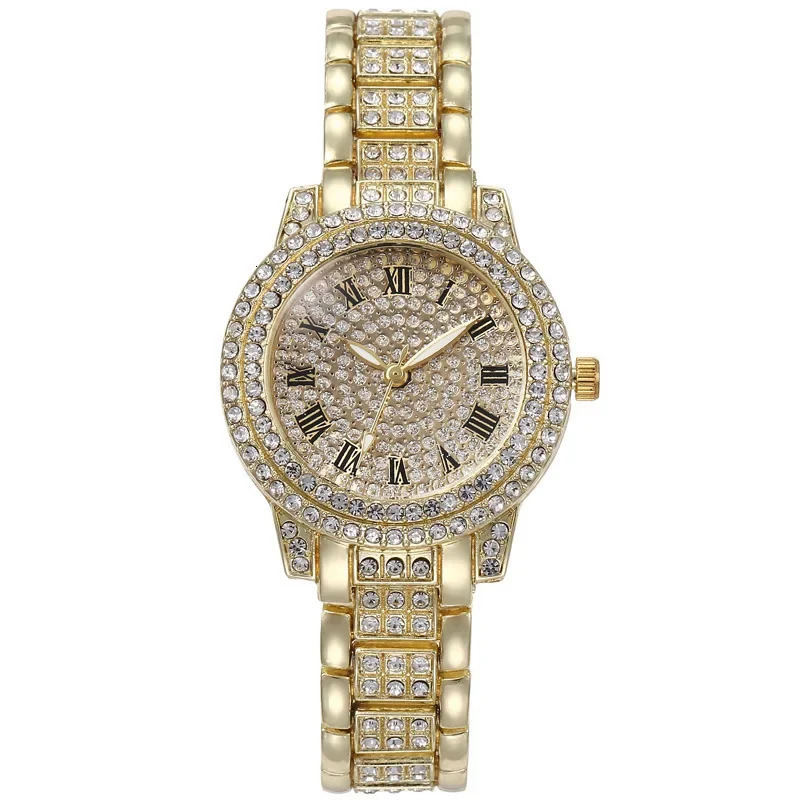 Shiny Diamond Watch for Women Elegant Quartz Steel Bracelet Watches Zircon Crystal Fashion Wristwatch Clock 251010