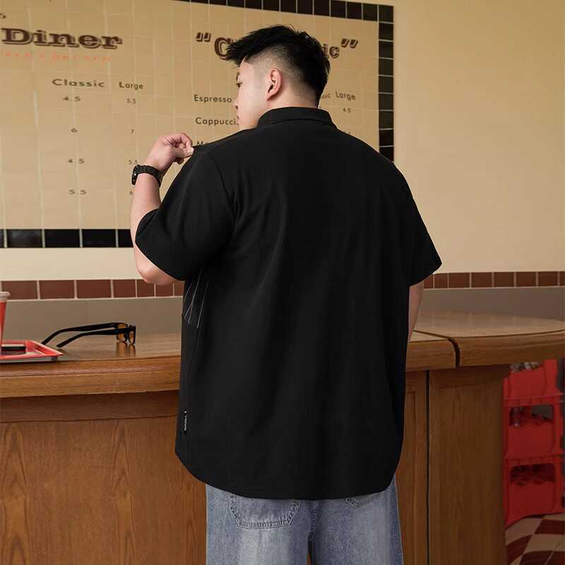 Trendy Designer Hoodie Plus Size Men's Designer Shirt Summer New Patchwork Loose Fit Oversized Casual Short Sleeve Polo Shirt