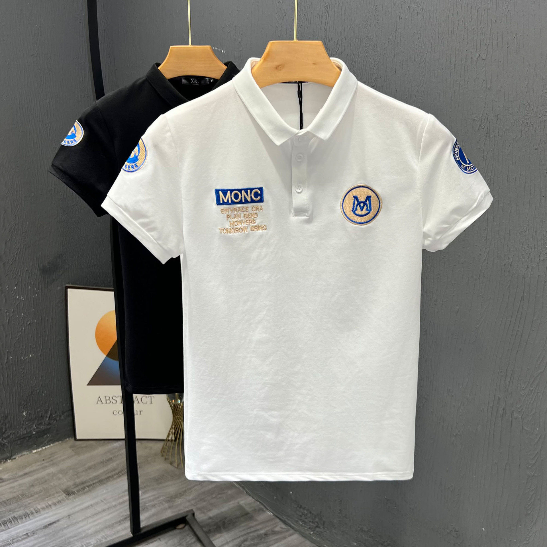 Men's Summer Thin Embroidered Turn-down Collar Short Sleeve T-shirt Fashion Trend Polo Designer Shirt Shirt Stylish Designer Hoodie Versatile Half Sleeve T-shirt