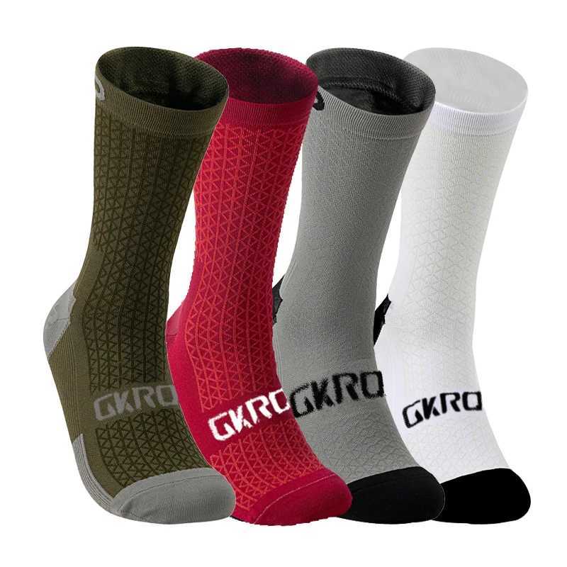 GKRQ 4pairs 2023 New Cycling Socks Bike Nurse Compression Road Bike Running Mtb Kneehigh White Sports Funny Brand BlackW251011