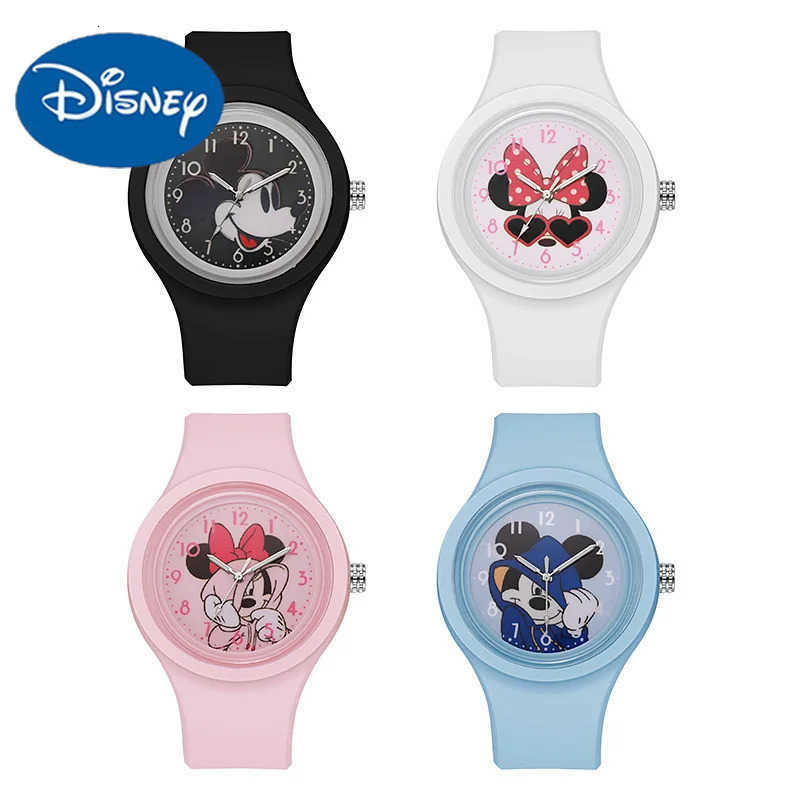 Disney Cute Mickey Mouse Watch Girls Cartoon Minnie Mouse Silicone Children Watch Kids Anime Peripherals Birthday Gifts Boys Toy H251011