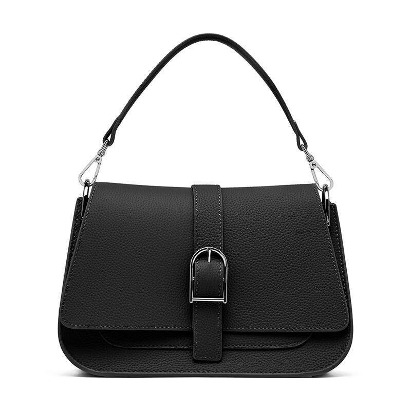 Luxury bag New Genuine Leather Women s Mom Ladies Commuter Simple Handbag Crossbody Saddle Bag