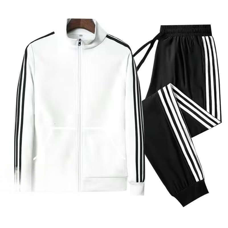 Spring Autumn Sweatshirt and Sweatpants Sports Set for MenYouth Stand Collar Long Sleeve Two-Piece Set Trendy Brand Thin Fit Joggers 97