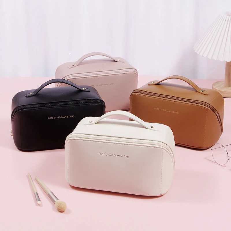 LargeCapacity Travel Cosmetic Bag Portable Organ low Bag PU Leather Makeup Bag Toiletries Storage Bag D251011