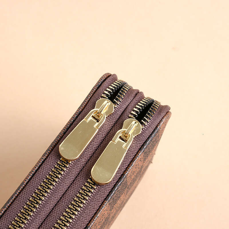 2025 New Women's Long Wallet Fashionable Elegant Printed Double Zipper Large Capacity Phone Bag Clutch