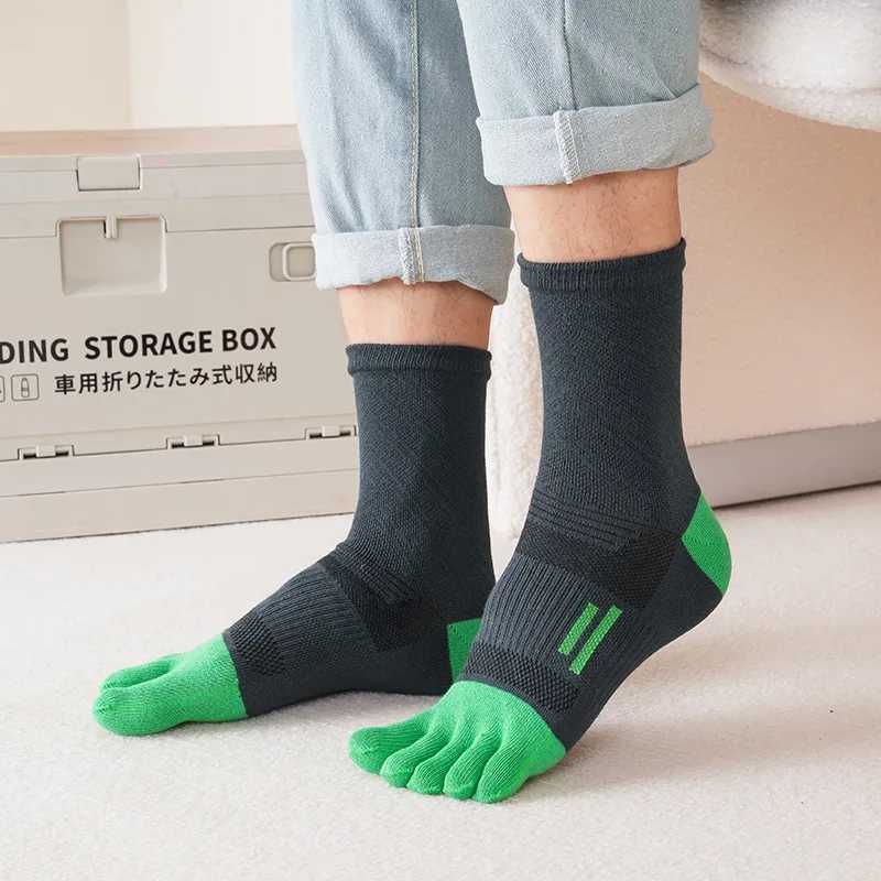 Fivefinger Socks Sport Man Compression Cotton SweatAbsorbing Young Casual AntiBacterial Breathable Toe Short SockW251011