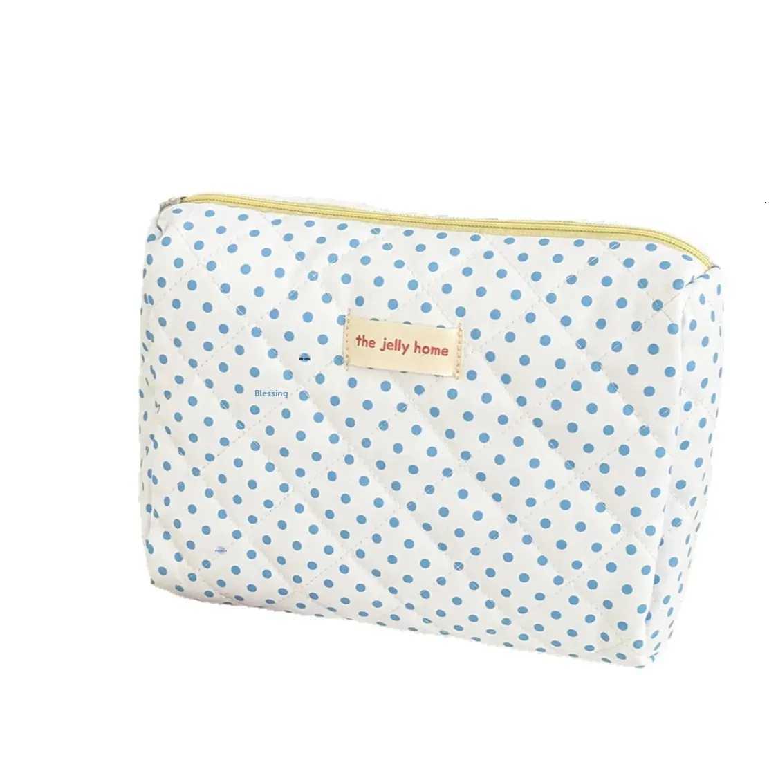 Large Capacity Lem Polka Dot Makeup Bag Summer Fresh Ins High Ahetic Value Handheld Toiletry Bag Nyl Material fr D251011