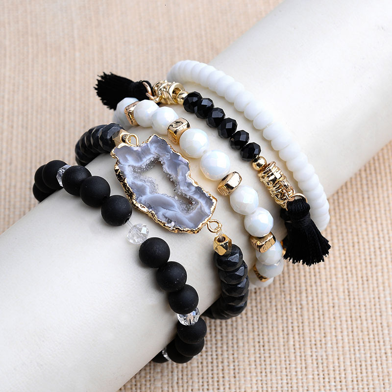 Fashion Boho Natural Stone Beaded Bracelet Jewelry Multi 6pc Stack Bracelet Bangle Sets For Women Gift 240528