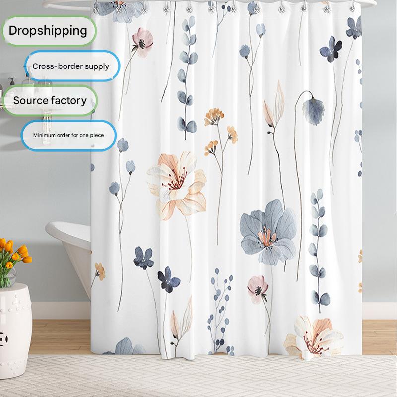 YL-37435 bathroom toilet punch-free curtain waterproof anti-light roller blinds toilet toilet block curtain toilet three-piece set