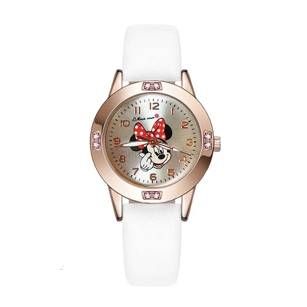 Disney Mickey Mouse Cute Fashion Cartoon Childrens Watch Leather Strap Suitable for Boys and Girls Quartz Watch Festival Gift H251011