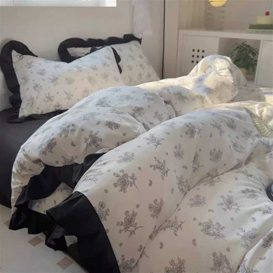 French Girl 2025 New Pure Cotton Bed Set Fourpiece Set Allcotton Fourseason Universal Quilt Cover Threepiece Bedding Set H251011