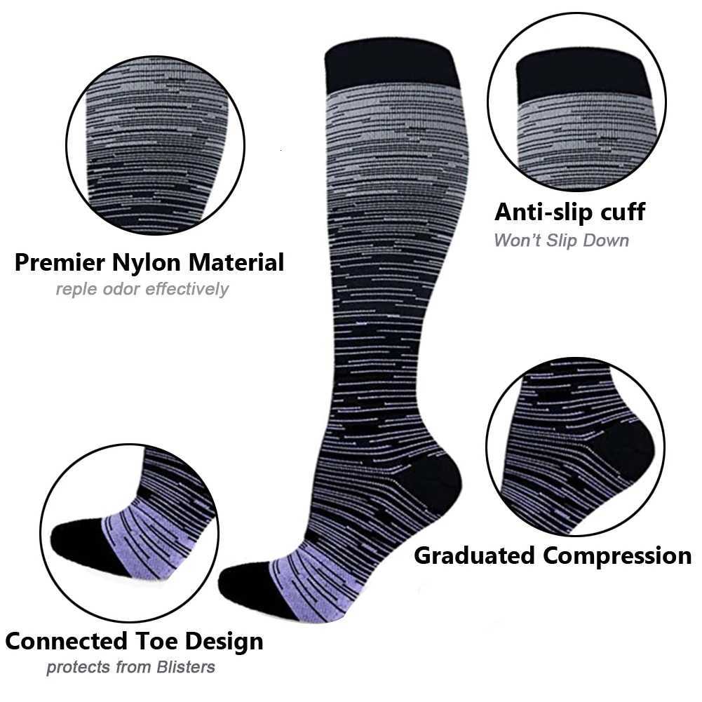 Unisex Compression Socks Stockings Best Nurses Hiking Travel Flight Socks Running Fitness SocksW251011