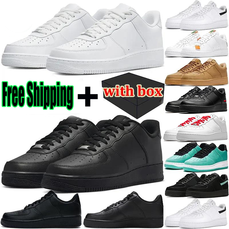 Free shipping one men women designer Running Shoes 1 Triple white black Yellow sneakers outdoor mens trainer size 36-45