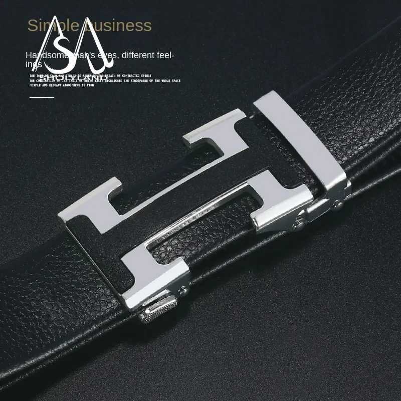 2025 Hot Selling Business Mens Belt with Hshaped Button Head for Daily Suit Formal Decoration Mens Business Belt Z251011
