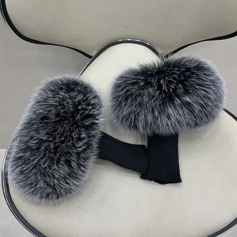 Fox Fur Cuffs Arm Warmer Women Bracelet Fur Wristband Glove Warmer Wrist Warmer Coat Jacket Boots Warm Accessories 251009