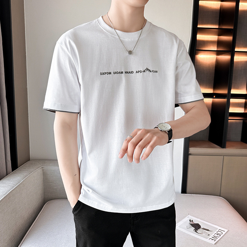 Summer Designer Shirt Simple Men's Short Sleeve T-shirt Youth Fashion Versatile Trendy T-shirt Designer Hoodie White Pink Apricot