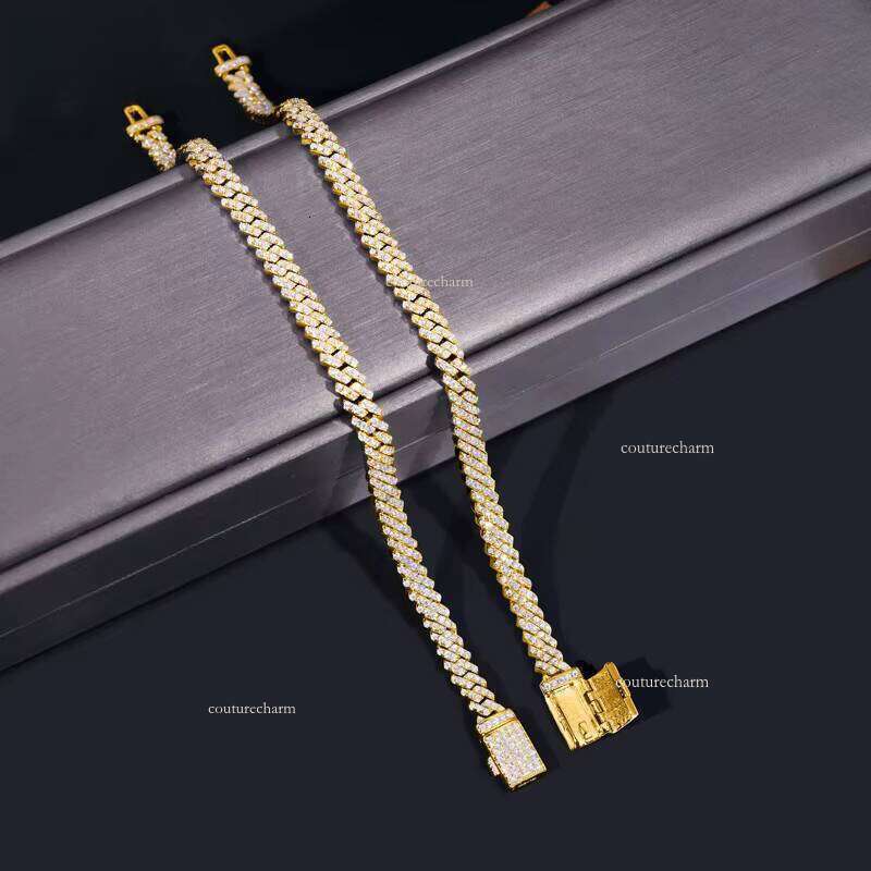 5mm Pure Sier Hiphop Moissanite Cuban Necklace for Men and Women Durable Hypoallergenic Jewelry