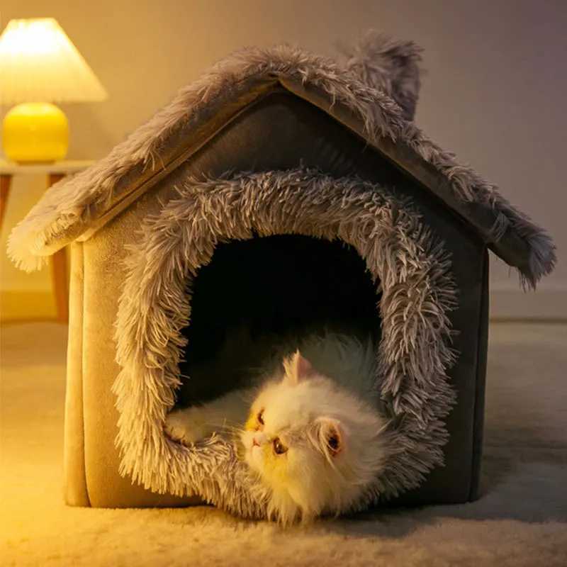 Medium Kennel Indoor Soft Comfortable Puppy House Removable Small Dog Bed Cave Winter Warm Pet Sleeping Mat Portable
