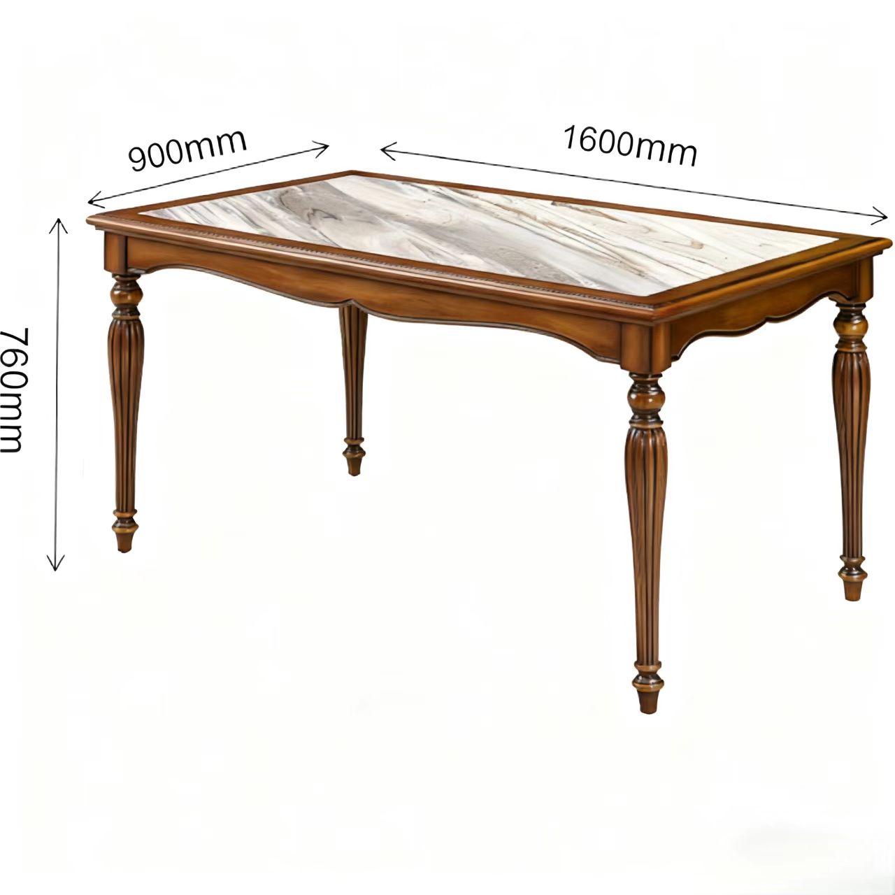 Zhong zhixin European-style rectangular dining table with high-end luxurious design crafted from solid wood
